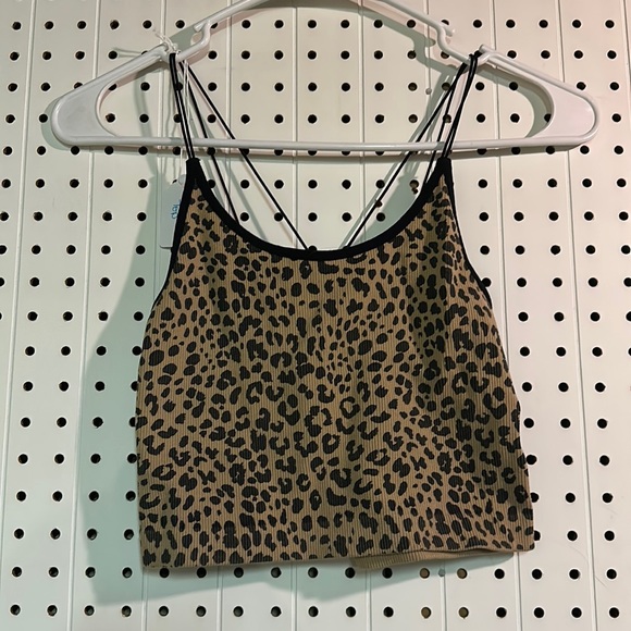 No Boundaries Tops - No Boundaries | Leopard Print Cross Strap Tank Crop Top